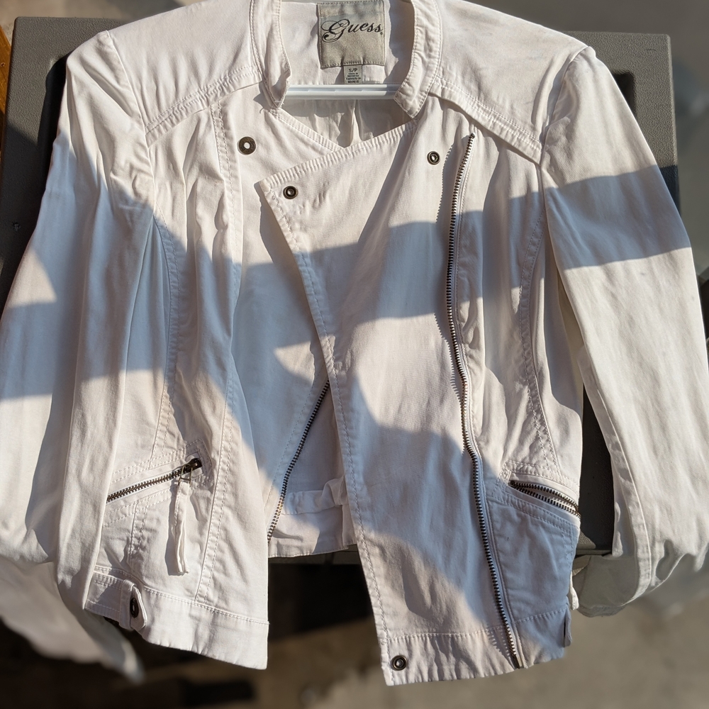 Guess Women's Off-White Moto Jacket